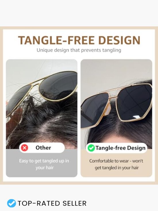 Oversized Aviator Sunglasses Square Metal Frame Polarized UV Protection main image 7